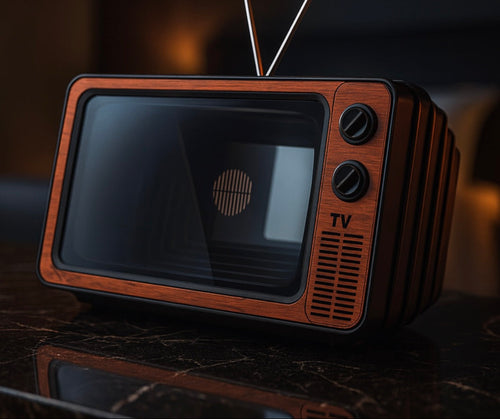 Retro TV Phone Screen Magnifier - Vintage Brown