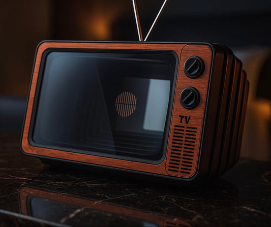 Retro TV Phone Screen Magnifier - Vintage Brown