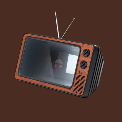 Retro TV Phone Screen Magnifier - Vintage Brown