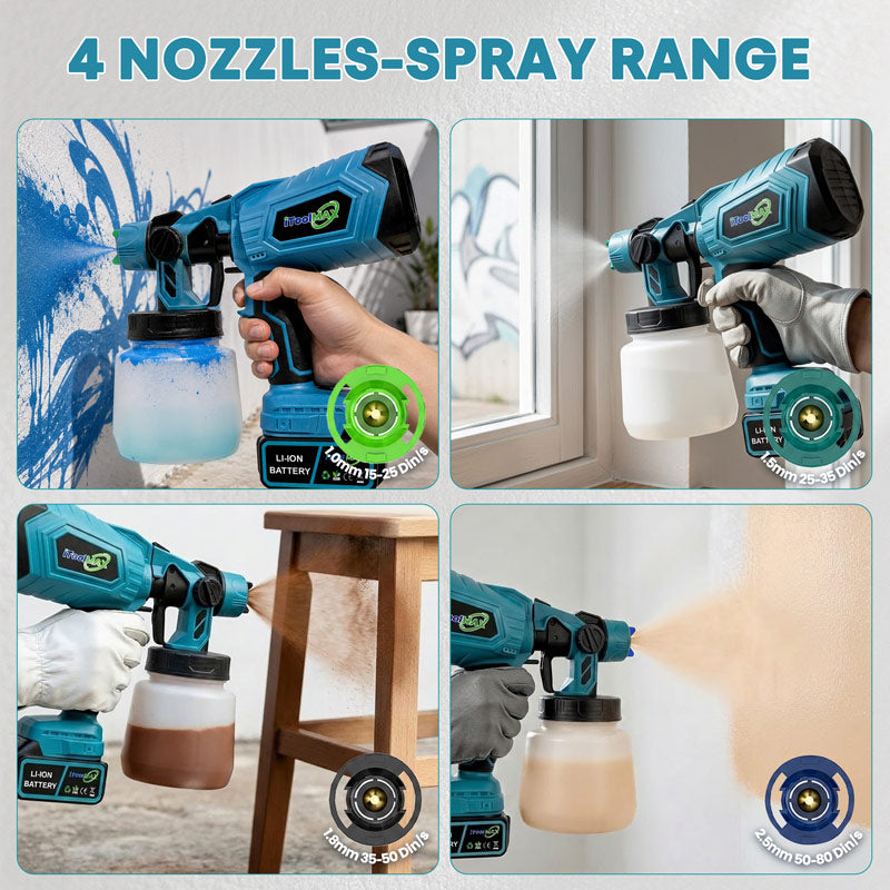 High-pressure  Cordless  Paint  Sprayer with 2  Batteries